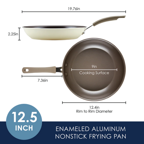 Cook + Create Nonstick Frying Pans 12.5-Inch Almond