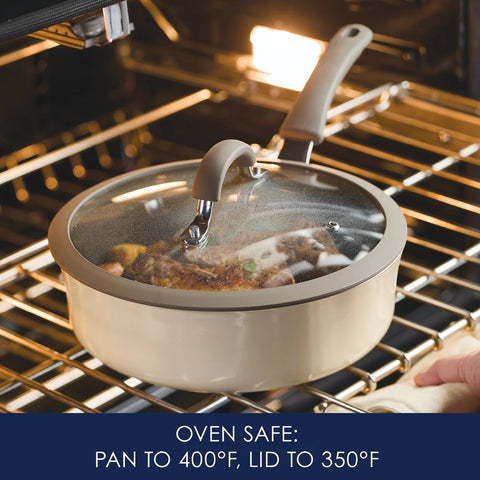 3-Quart Cook + Create Nonstick Sauté Pan with Lid Almond