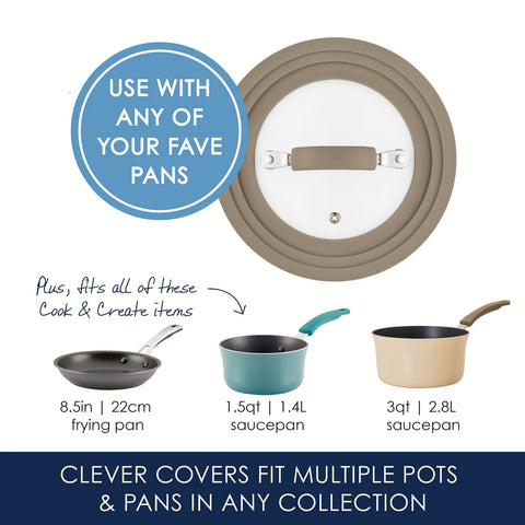 Small Universal Silicone-Rimmed Glass Lid, 6-8.5"