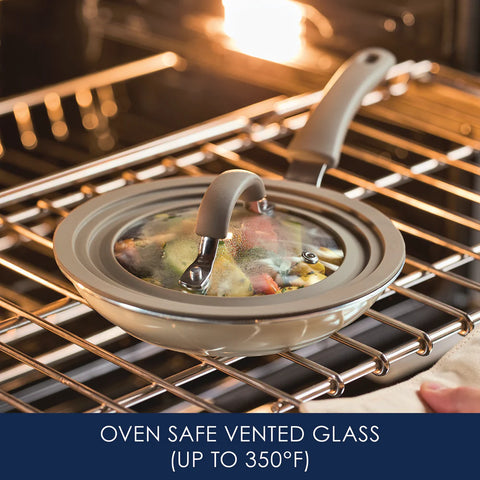 Small Universal Silicone-Rimmed Glass Lid, 6-8.5"