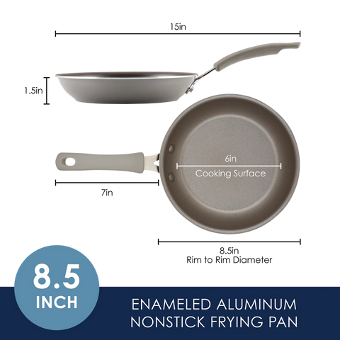 Cook + Create Nonstick Frying Pans 8.5-Inch Gray