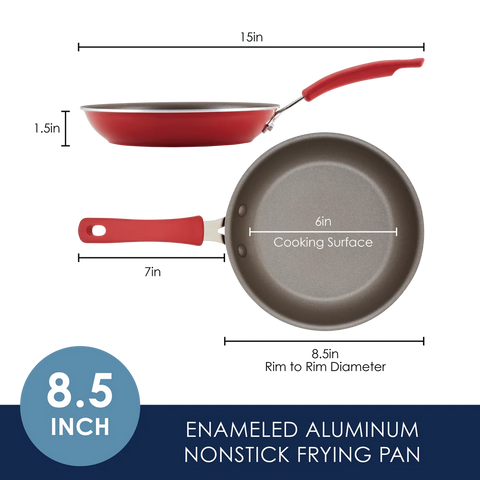 Cook + Create Nonstick Frying Pans 8.5-Inch Red