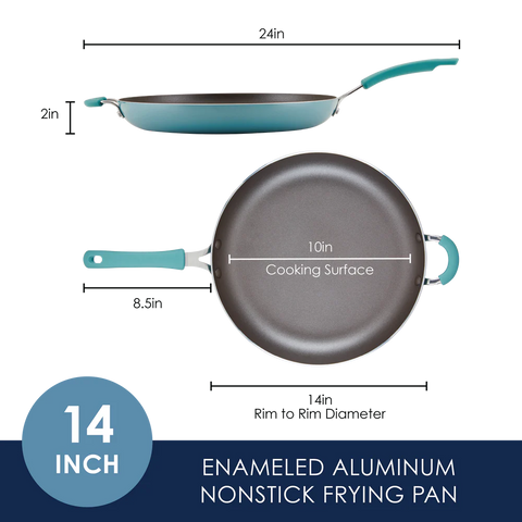 Cook + Create Nonstick Frying Pans 14-Inch Agave Blue