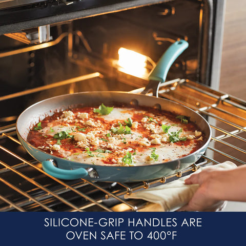 Cook + Create Nonstick Frying Pans 14-Inch Agave Blue