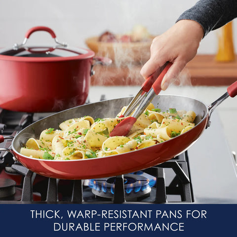 Cook + Create Nonstick Frying Pans 14-Inch Red