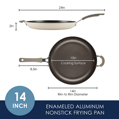 Cook + Create Nonstick Frying Pans 14-Inch Almond