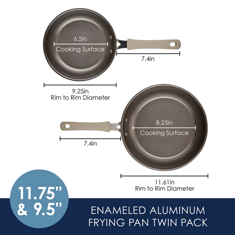 2-Piece Cook + Create Nonstick Frying Pan Set Almond