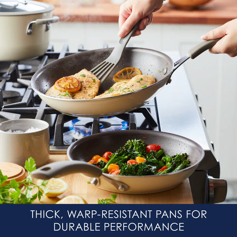 2-Piece Cook + Create Nonstick Frying Pan Set Almond