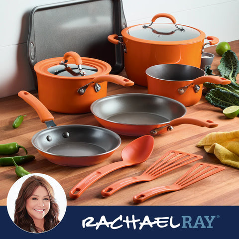 Cook + Create Nonstick Cookware Sets 11-Piece Orange