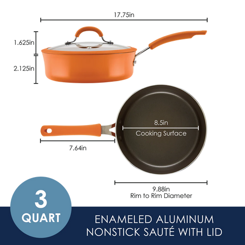 3-Quart Cook + Create Nonstick Sauté Pan with Lid Orange