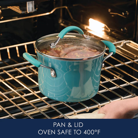 3-Quart Cucina Nonstick Covered Steamer Set Agave Blue