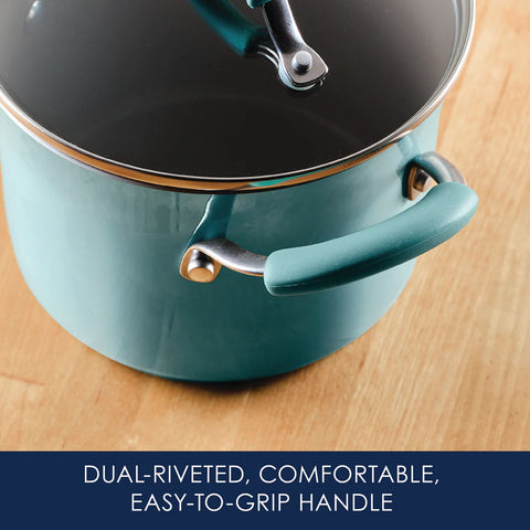 3-Quart Cucina Nonstick Covered Steamer Set Agave Blue