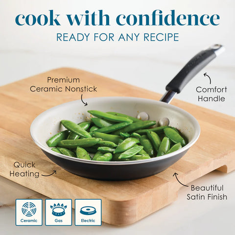 Cucina Ceramic Nonstick Frying Pan Peppercorn 8.5"