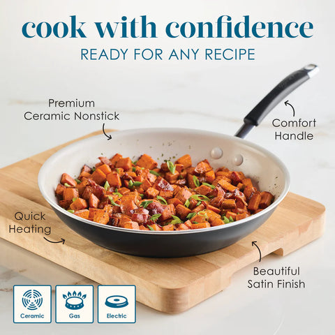 Cucina Ceramic Nonstick Frying Pan Peppercorn 12.5"