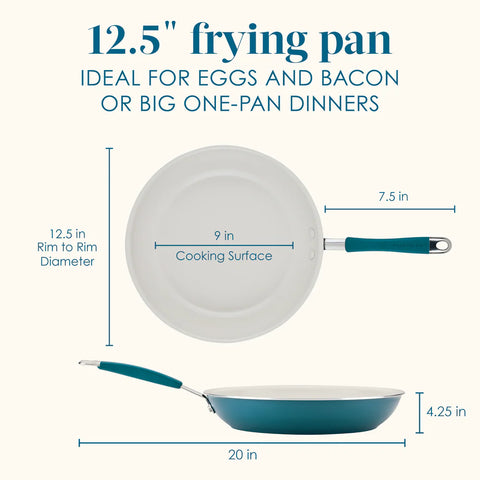 Cucina Ceramic Nonstick Frying Pan Marine Blue 12.5"