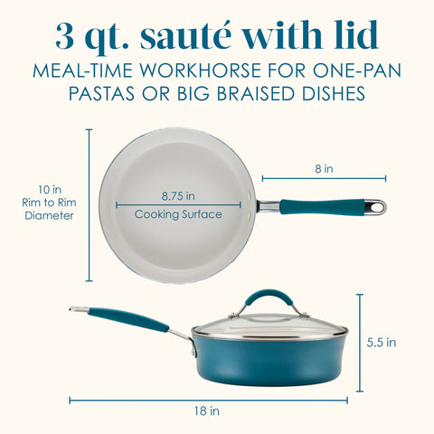 Cucina Ceramic Nonstick Saute Pan Marine Blue