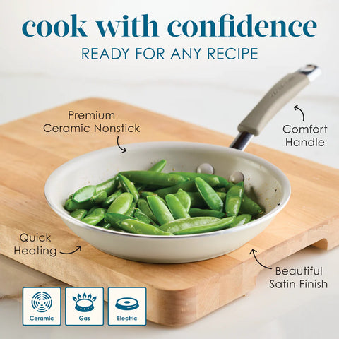 Cucina Ceramic Nonstick Frying Pan Almond 8.5"