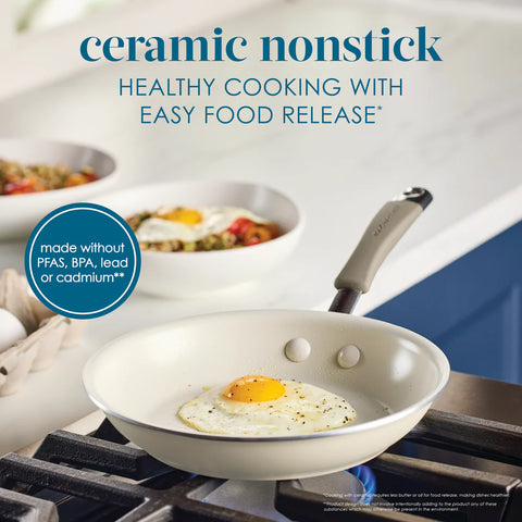 Cucina Ceramic Nonstick Frying Pan Almond 8.5"