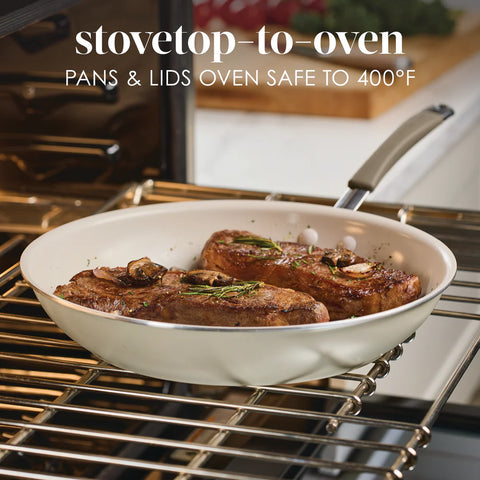 Cucina Ceramic Nonstick Frying Pan Almond 12.5"