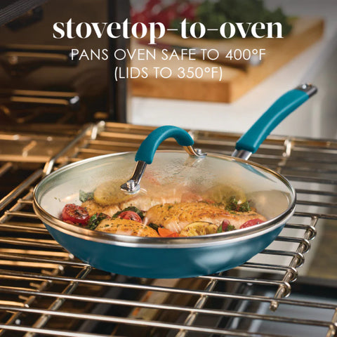 13-Piece Cucina Ceramic Nonstick Cookware Set Marine Blue