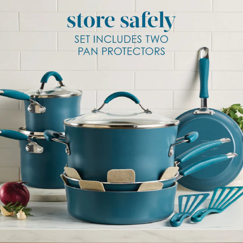13-Piece Cucina Ceramic Nonstick Cookware Set Marine Blue