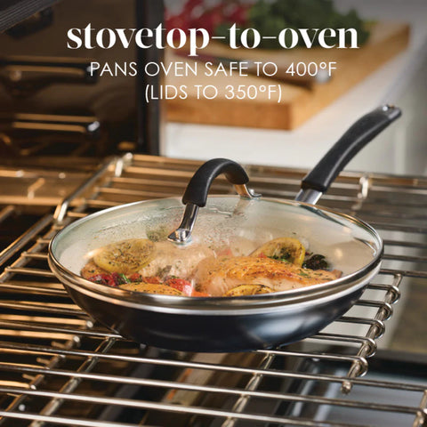 13-Piece Cucina Ceramic Nonstick Cookware Set Peppercorn