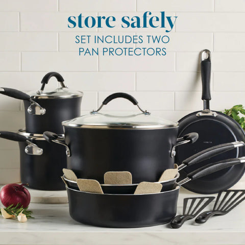 13-Piece Cucina Ceramic Nonstick Cookware Set Peppercorn