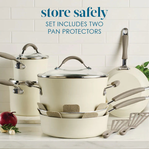 13-Piece Cucina Ceramic Nonstick Cookware Set Almond