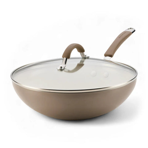 Cucina Ceramic Nonstick Stir Fry Pan Hazelnut