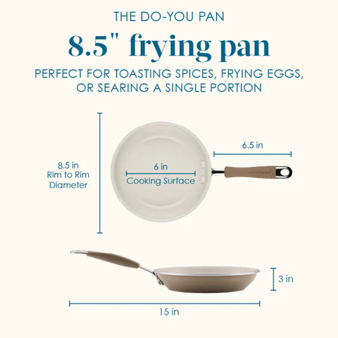 2-Piece Cucina Ceramic Nonstick Skillet Set Hazelnut