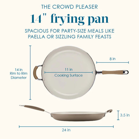 Cucina Ceramic Nonstick Frying Pan Hazelnut 14"