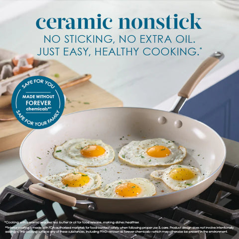 Cucina Ceramic Nonstick Frying Pan Hazelnut 14"