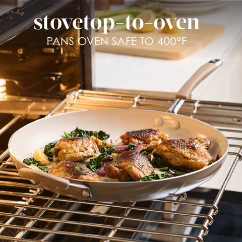 Cucina Ceramic Nonstick Frying Pan Hazelnut 14"