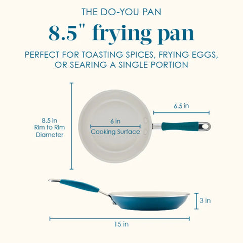 2-Piece Cucina Ceramic Nonstick Skillet Set Marine Blue