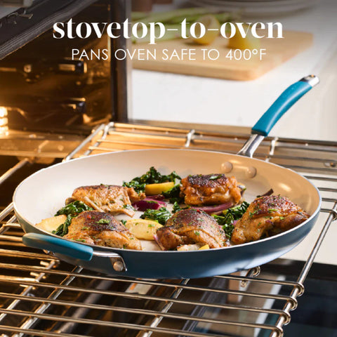 Cucina Ceramic Nonstick Frying Pan Marine Blue 14"