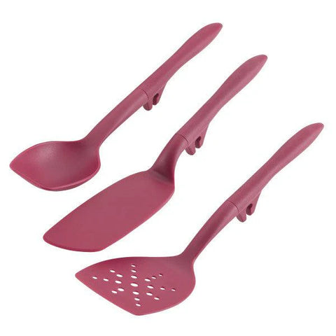 3-Piece Lazy Spoon and Turner Set Burgundy