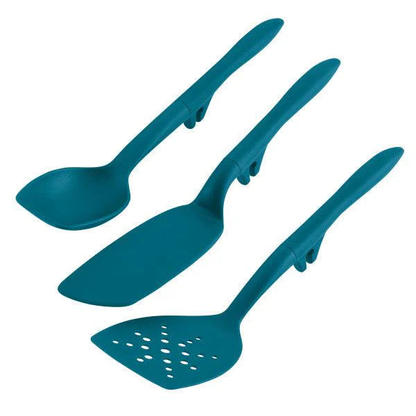 3-Piece Lazy Spoon and Turner Set Teal