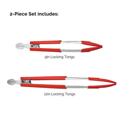 2-Piece Locking Tong Set Red