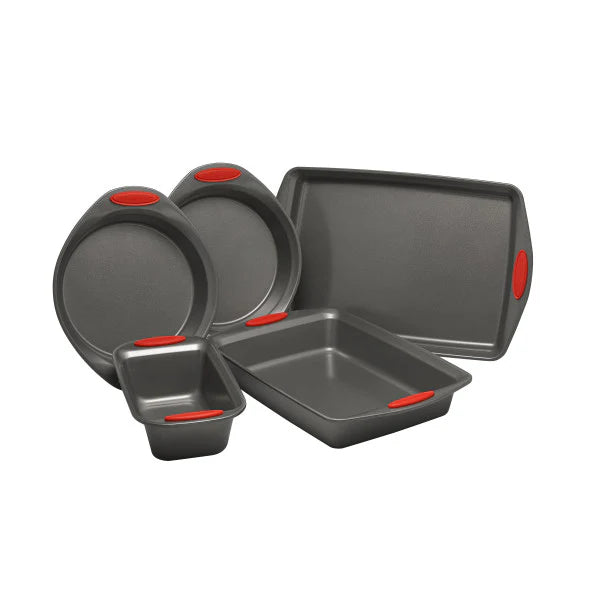 5-Piece Nonstick Bakeware Set Red