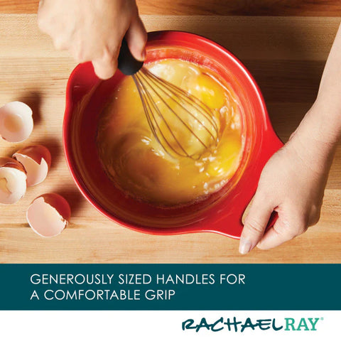 2-Piece Ceramic Mixing Bowl Set Red