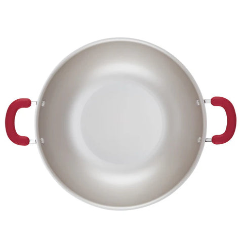 14.25-Inch Create Delicious Nonstick Induction Wok Red Shimmer