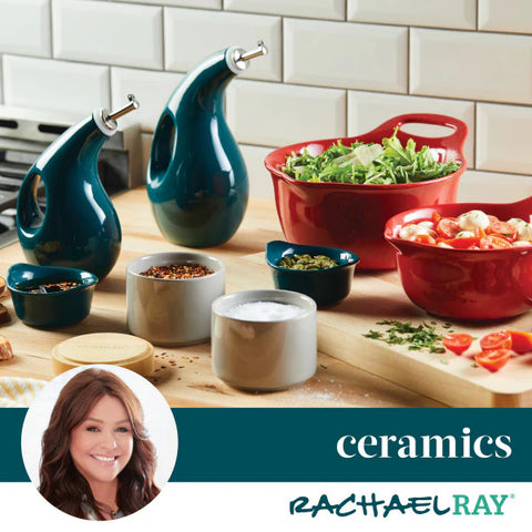 2-Piece Ceramic Mixing Bowl Set Teal