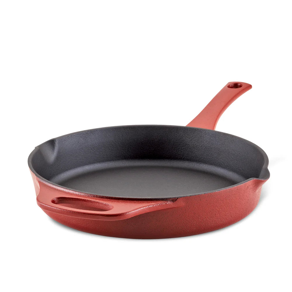 10-Inch NITRO Cast Iron Skillet Red