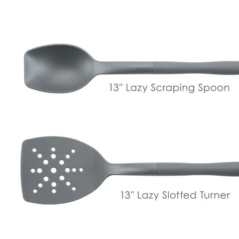 2-Piece Lazy Scraping Spoon and Turner Gray