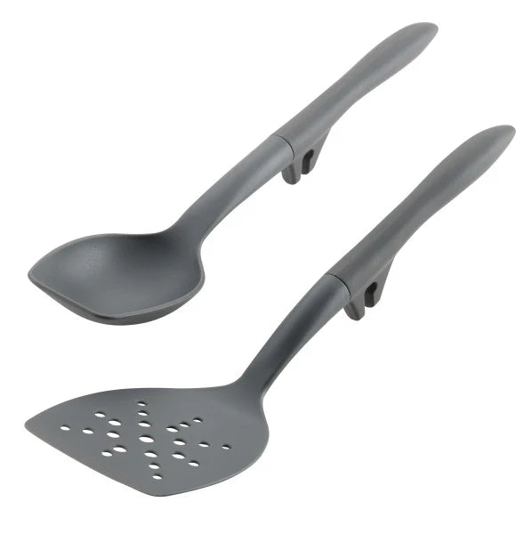 2-Piece Lazy Scraping Spoon and Turner Gray
