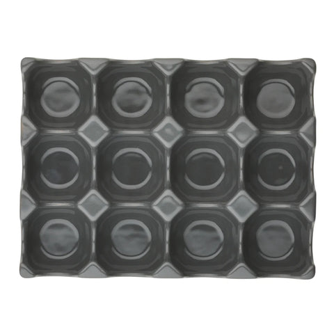 12-Cup Ceramic Egg Tray Dark Gray