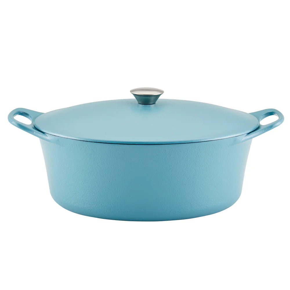 6.5-Quart NITRO Cast Iron Dutch Oven Agave Blue