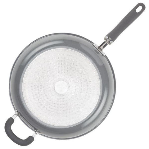 Create Delicious Nonstick Induction Deep Frying Pans Gray Shimmer 12.5-Inch