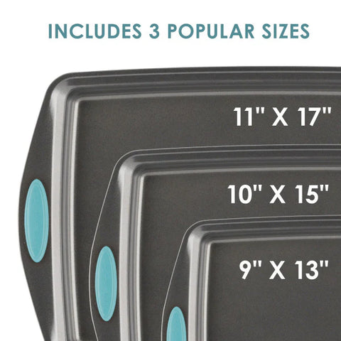 3-Piece Nonstick Sheet Pan Set Agave Blue