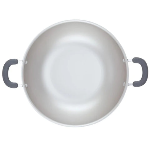 14.25-Inch Create Delicious Nonstick Induction Wok Gray Shimmer
